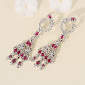 Silver Ruby Earrings
