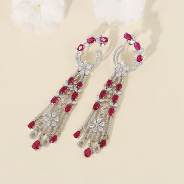 Silver Ruby Rainfall Drops