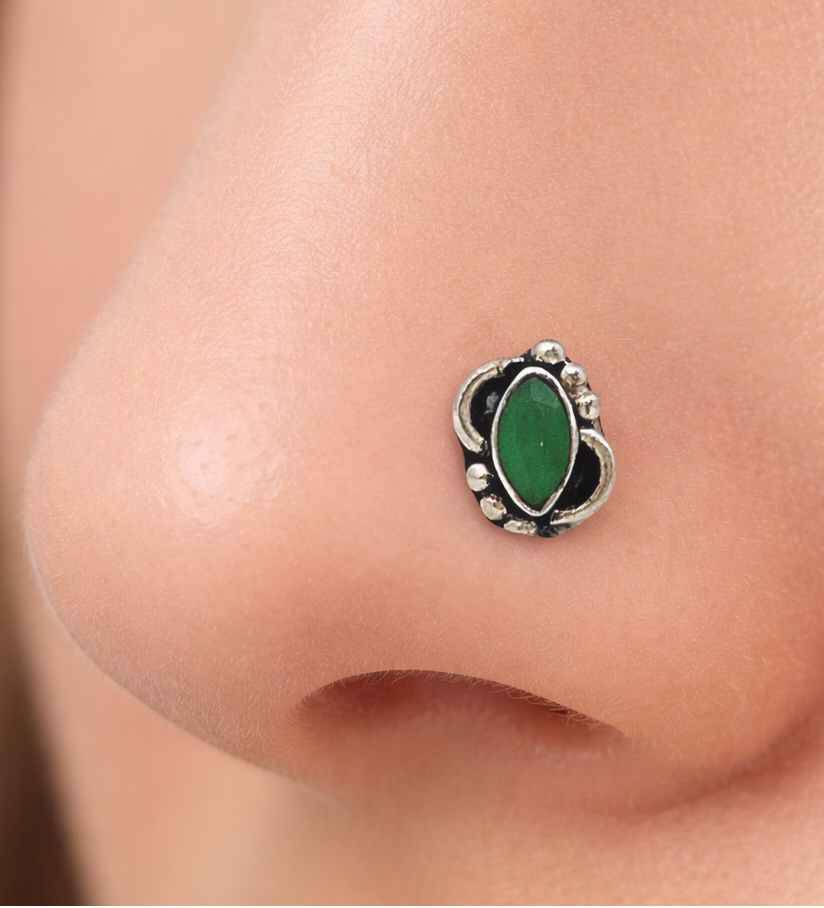 Silver Oxidised Adorable Nosepin