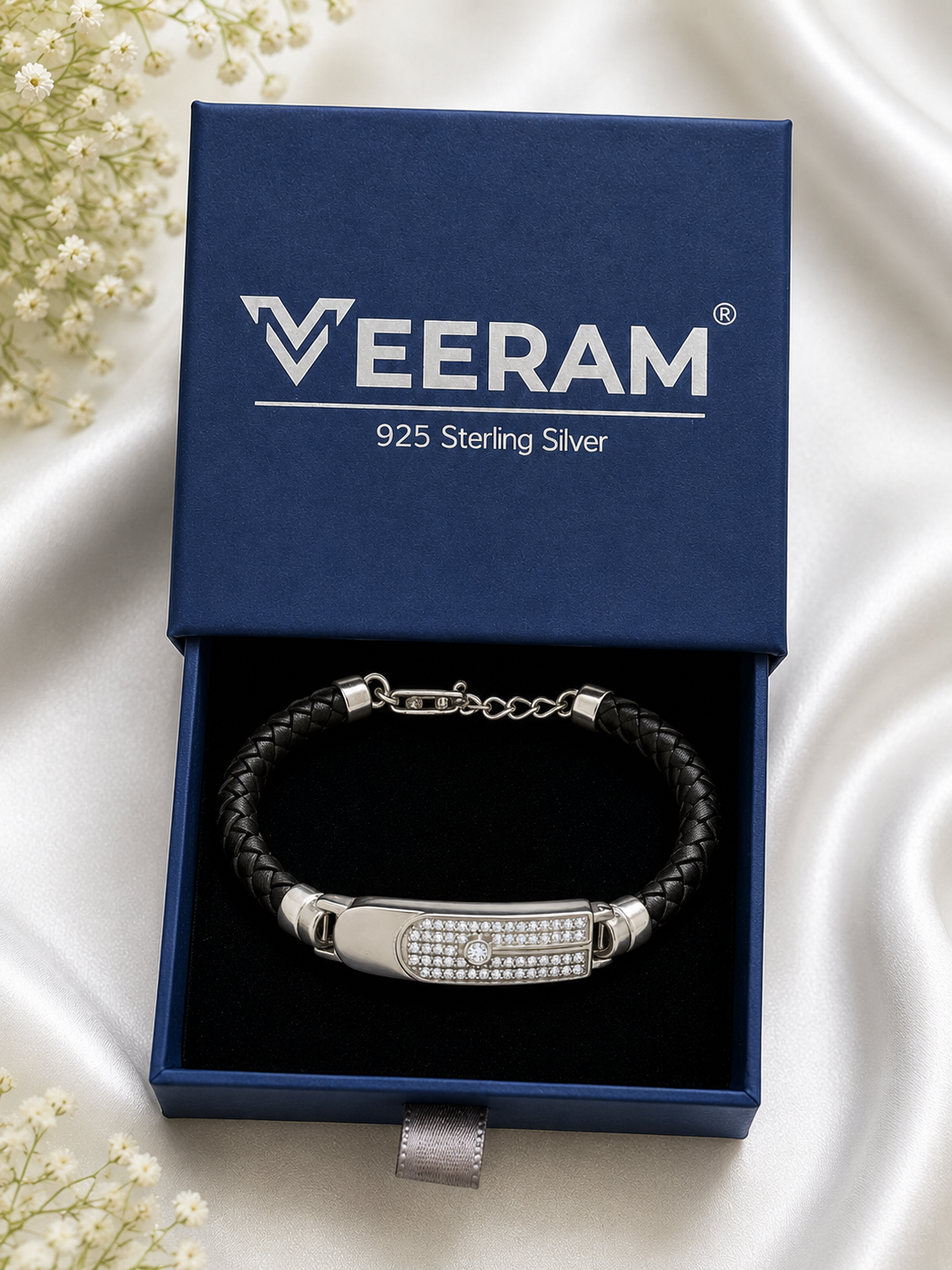 Silver Classic Leather Bracelet