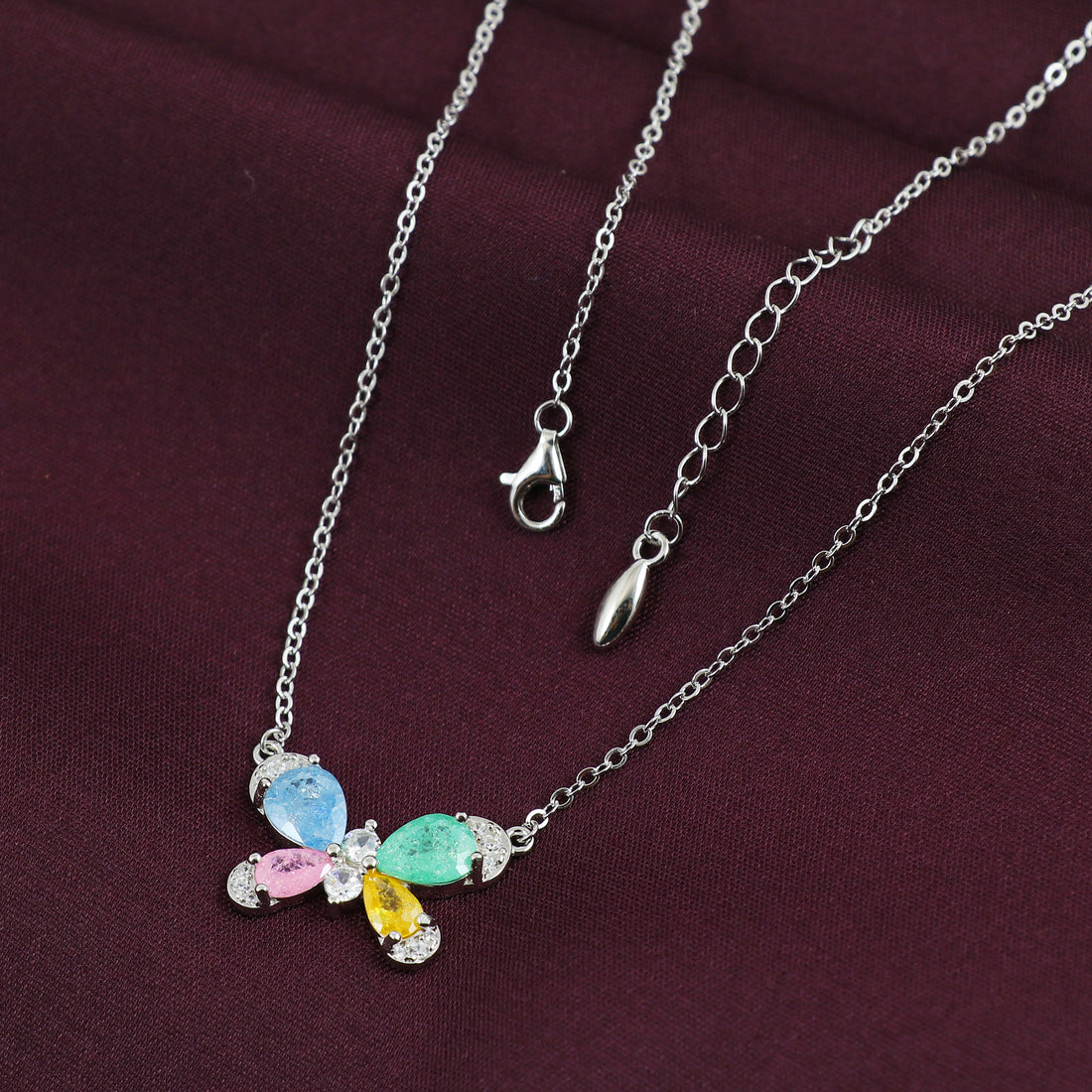Silver Jewel Wings Pendant