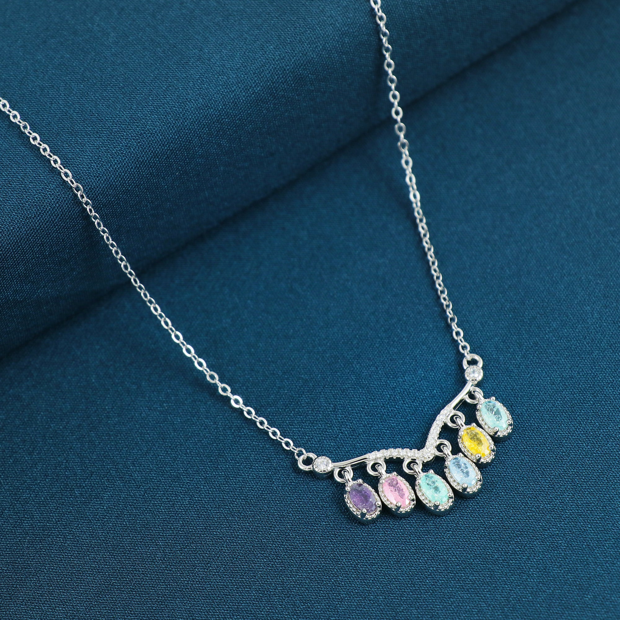 Silver Rainbow Drape Pendant