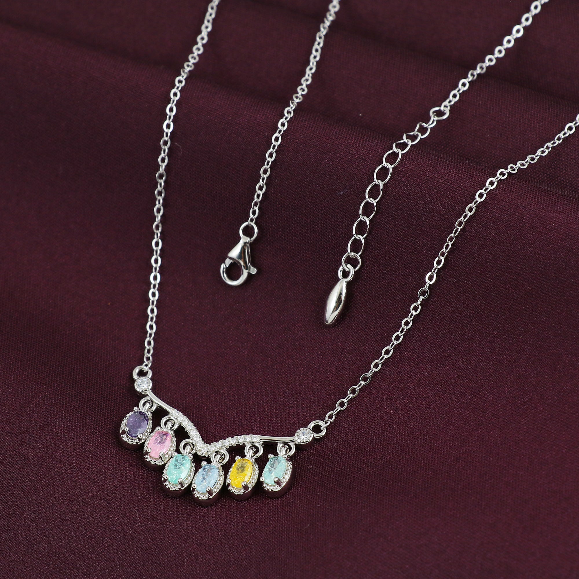 Silver Rainbow Drape Pendant