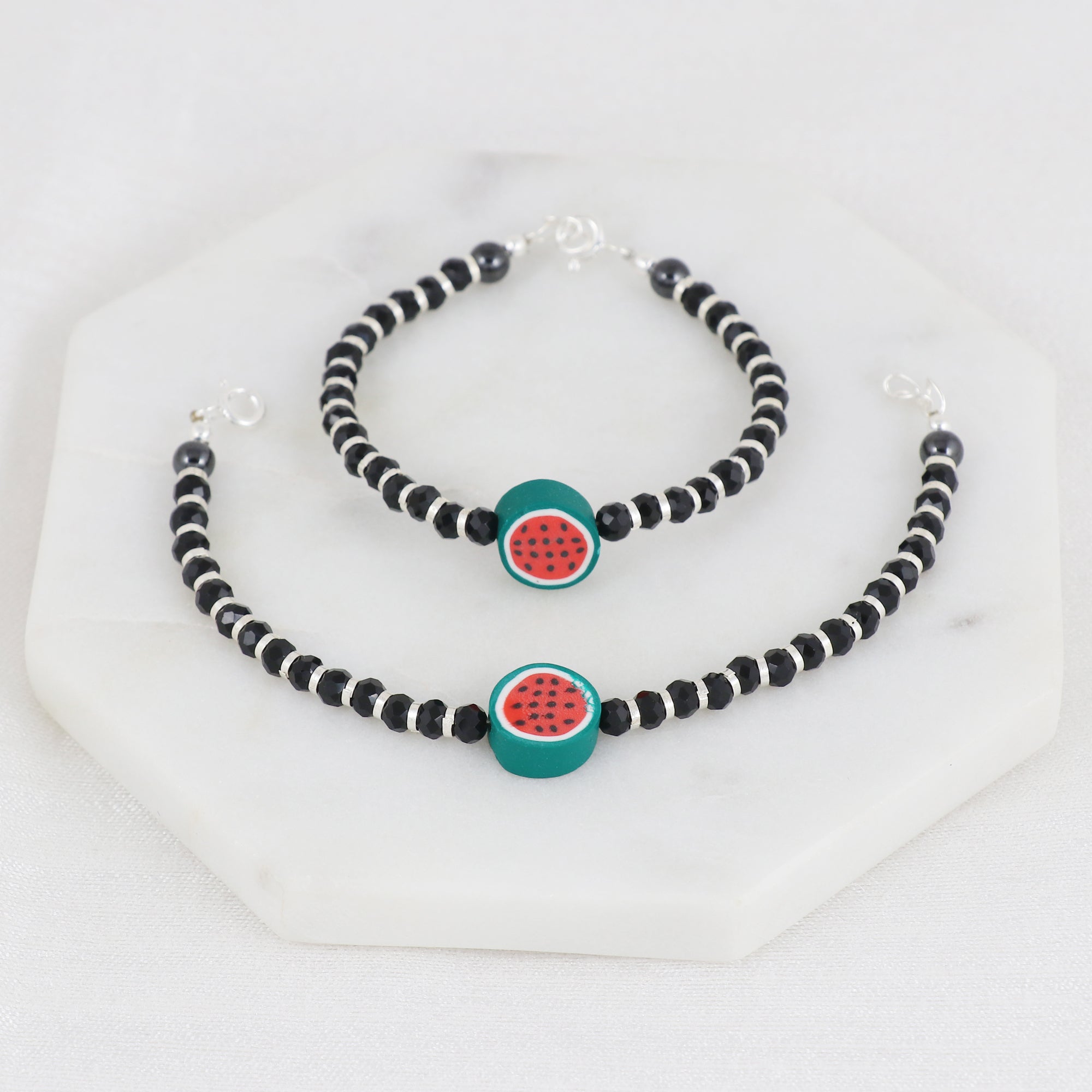 Silver Watermelon Nazariya Set