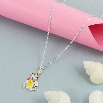 Silver Lord Krishna Chain Pendant
