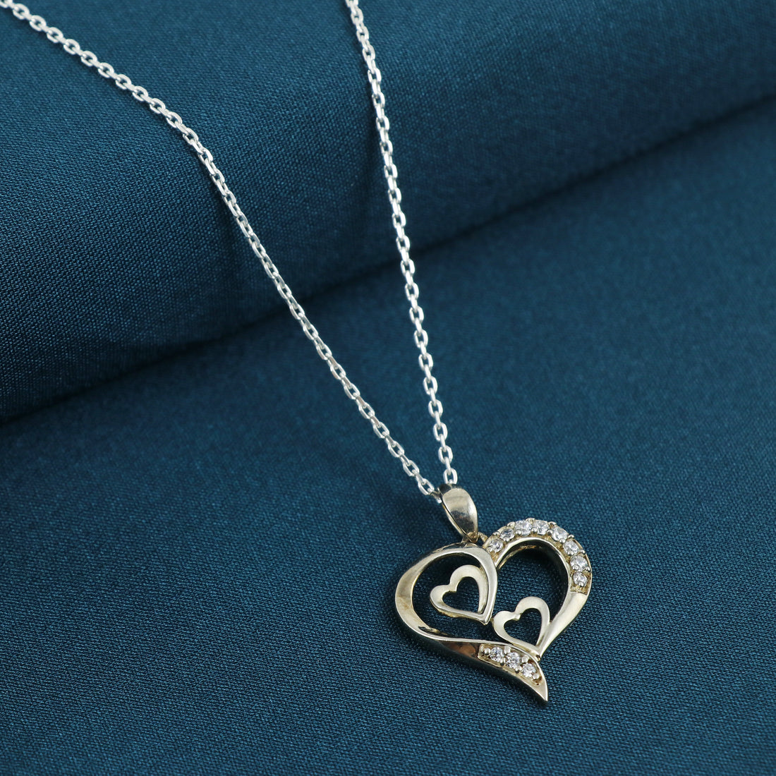 Silver Triple Love Spark Chain Pendant