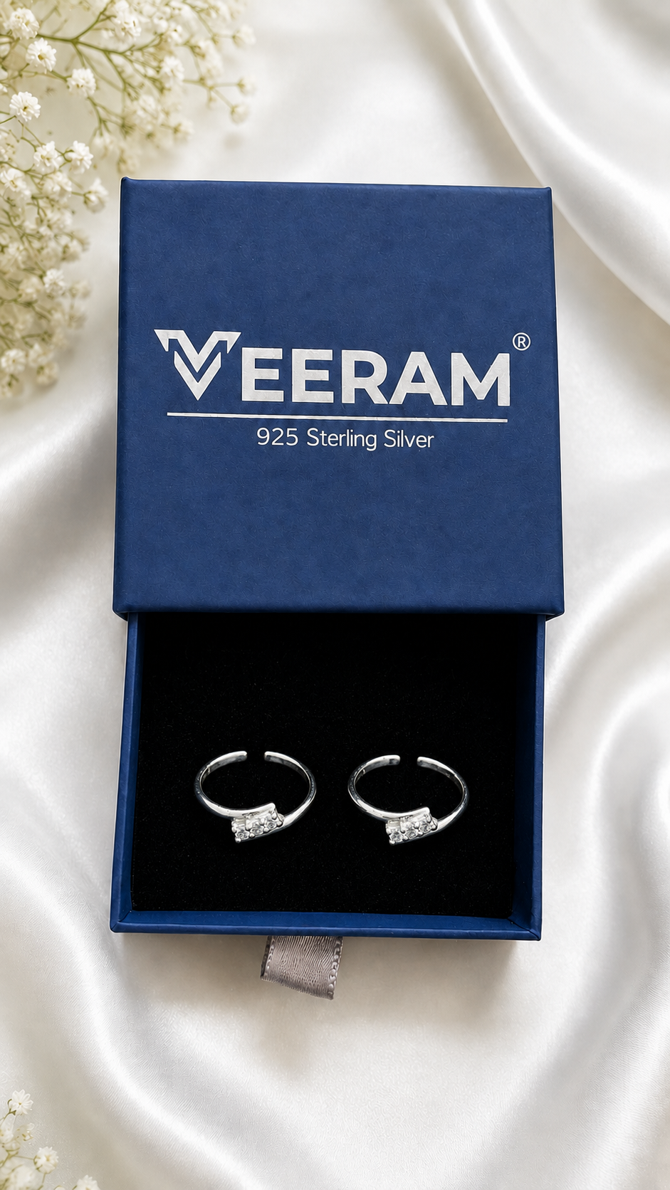 Silver Minimal Stone Toering