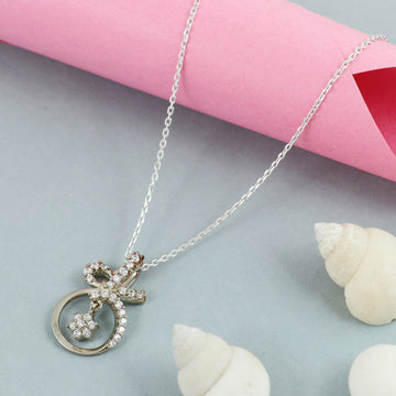 Silver Celestial Bow Charm Chain Pendant