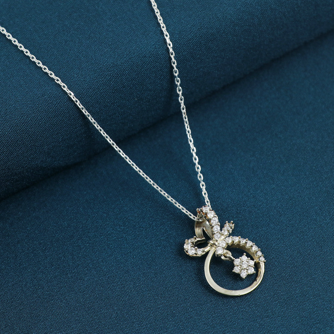 Silver Celestial Bow Charm Chain Pendant
