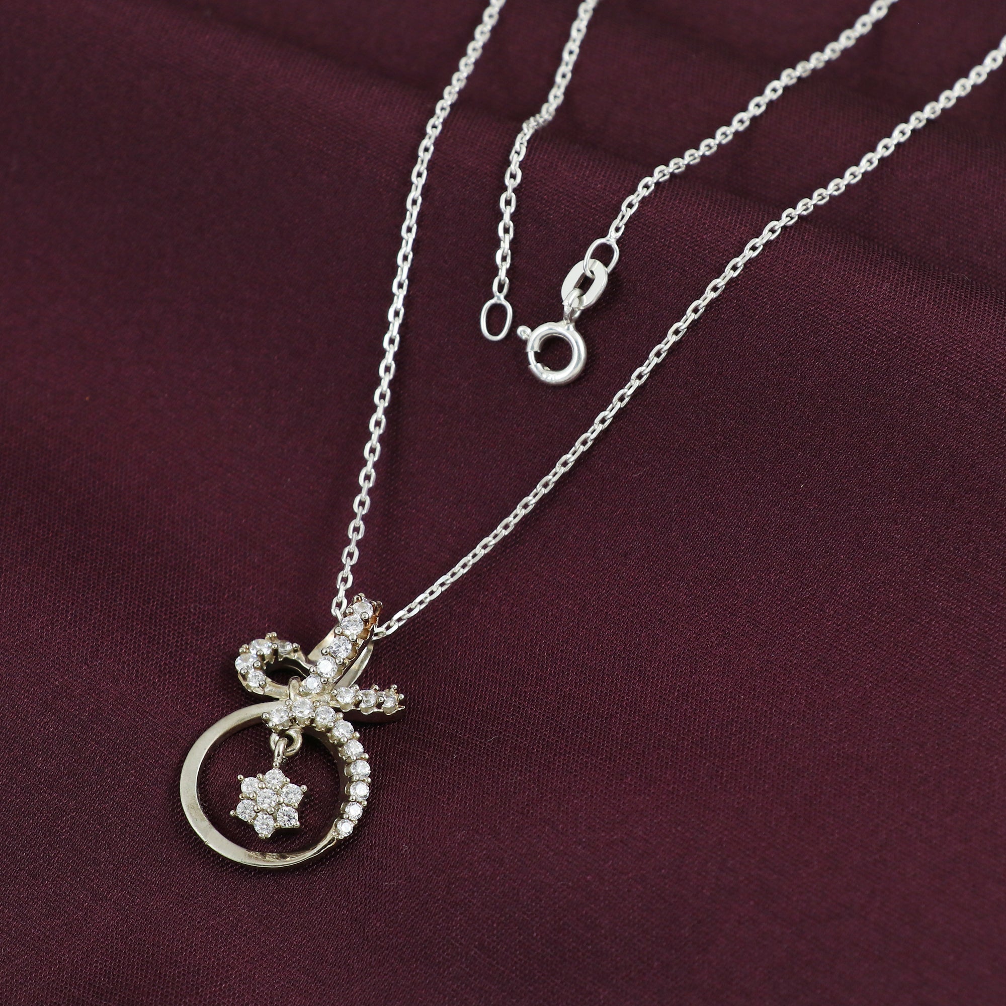 Silver Celestial Bow Charm Chain Pendant