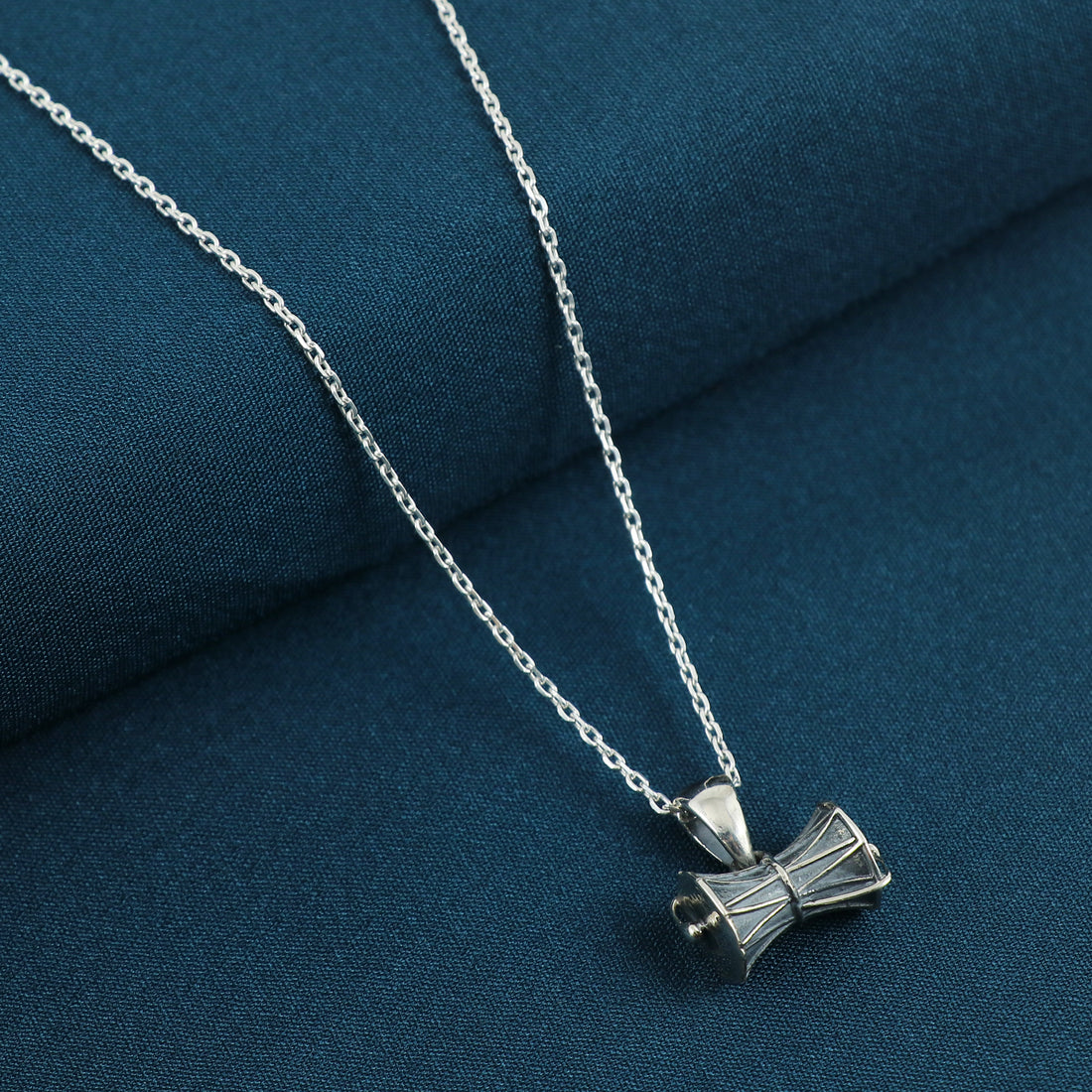 Silver Dholak Charm Chain Pendant
