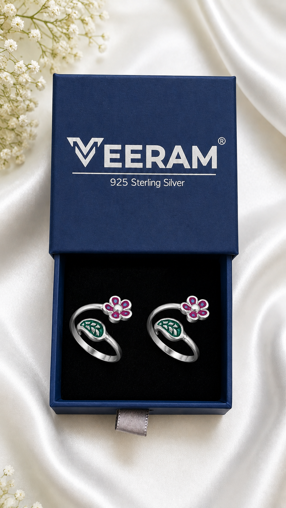 Silver  Floral Toering