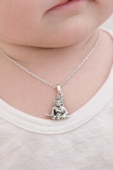 Silver Little Krishna Chain Pendant