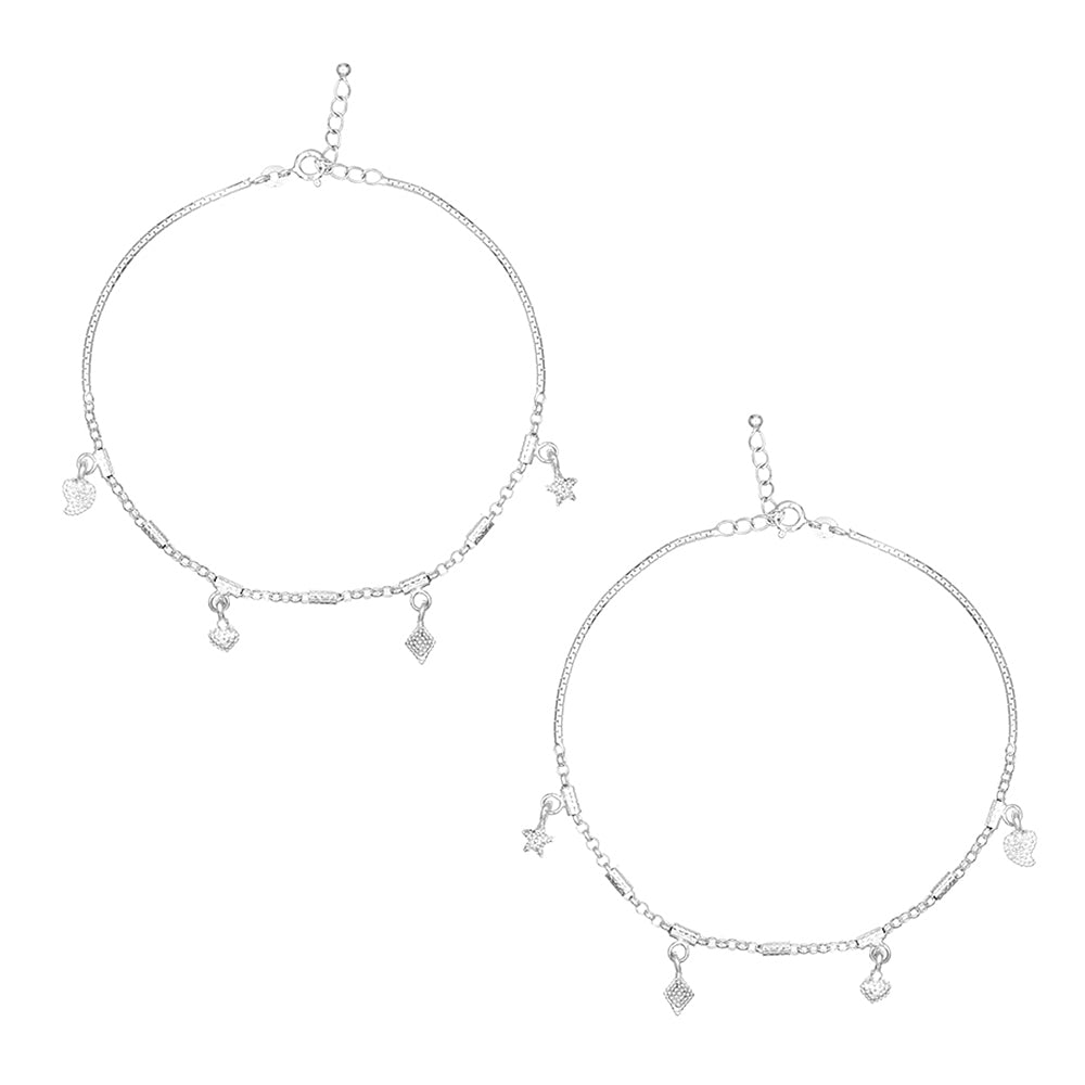 Silver Classic Charm Anklet