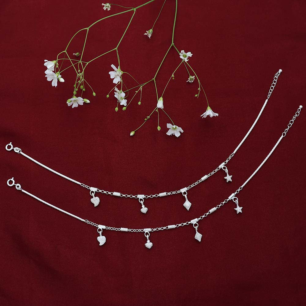 Silver Classic Charm Anklet