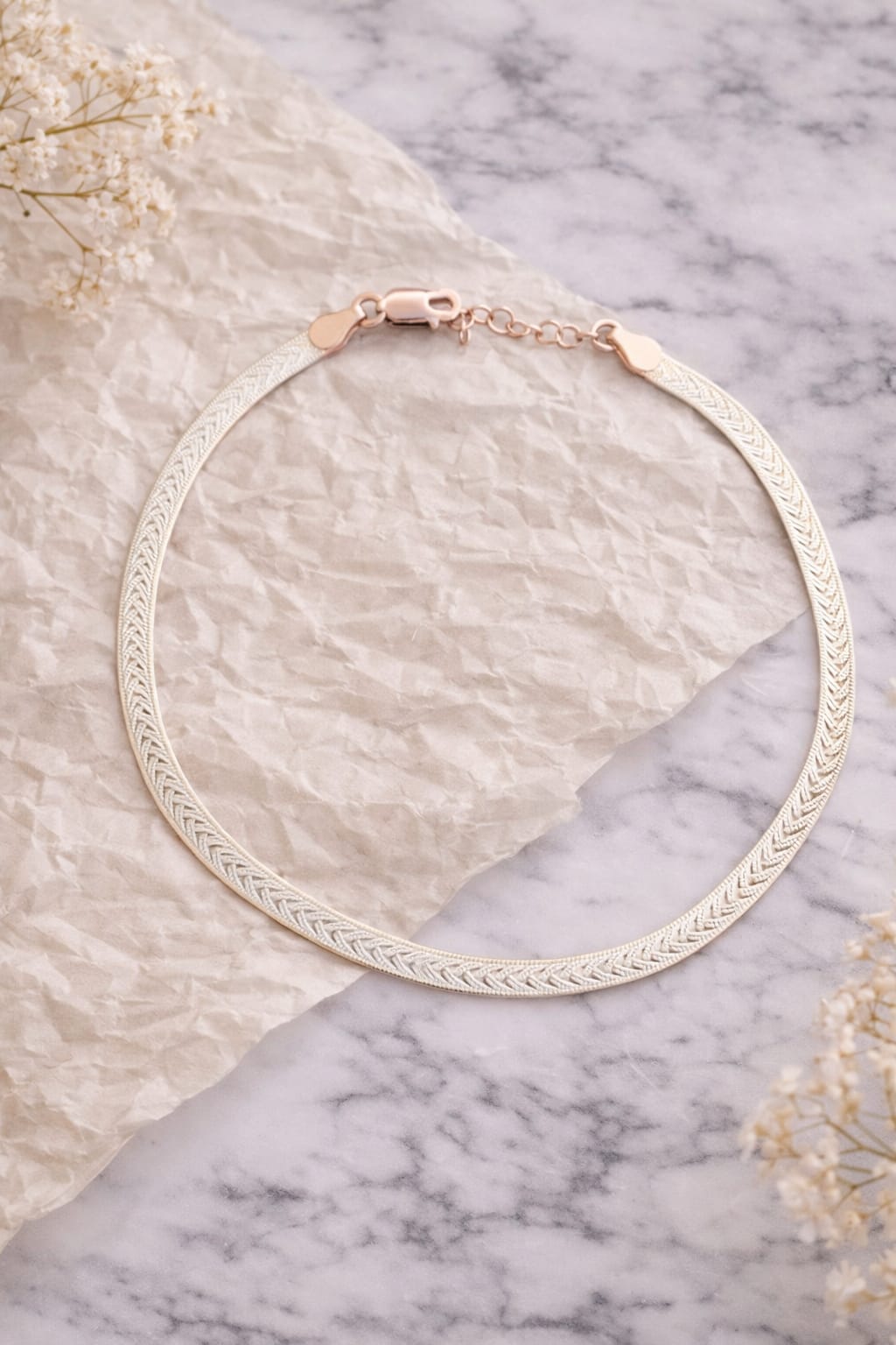 Rose Glow Engraved Anklet