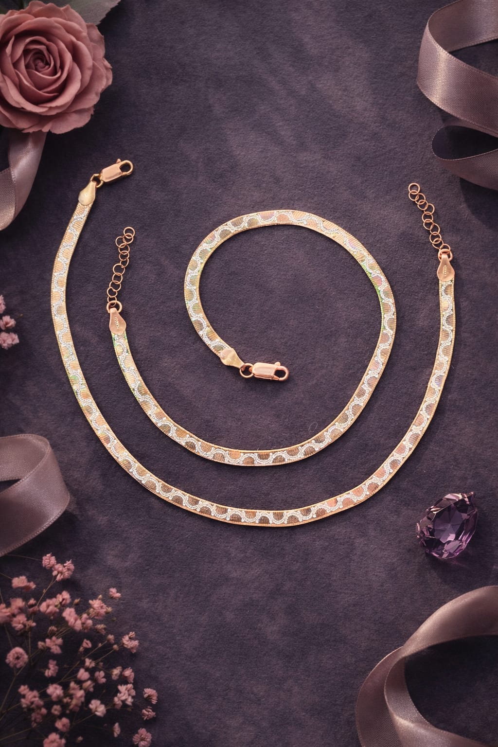 Rose Wave Designer Anklet