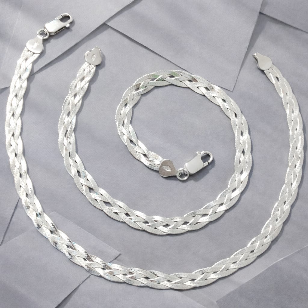 Elegant Braided Silver Anklet