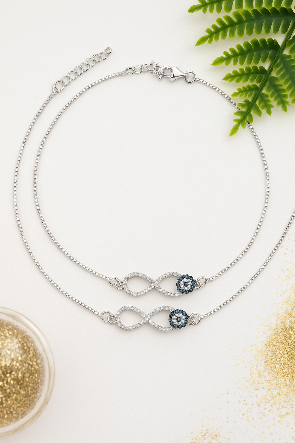 Infinity Bloom Silver Anklet