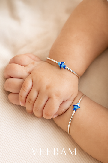 Silver Adjustable Fish Kada Set