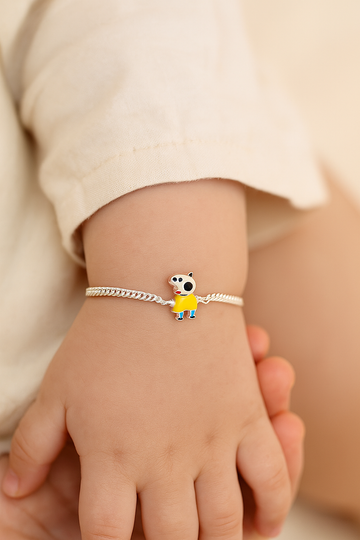 Pure Silver Peppa Pig Kids Bracelet