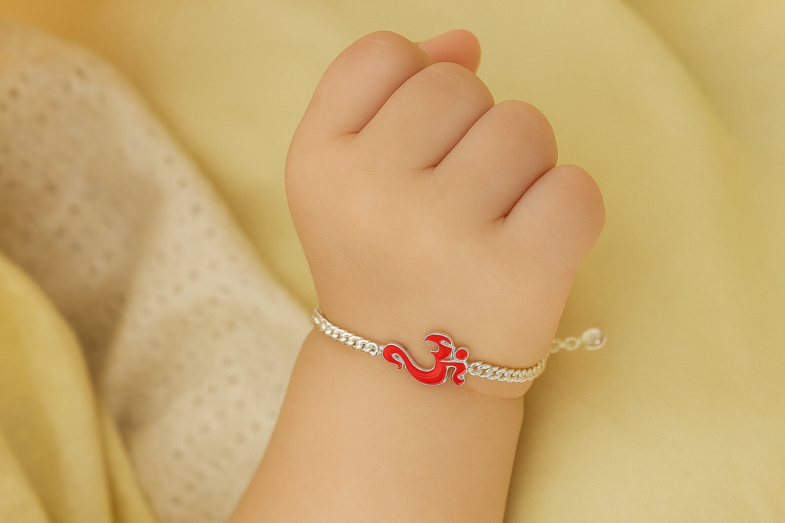 Pure Silver Om Baby Bracelet