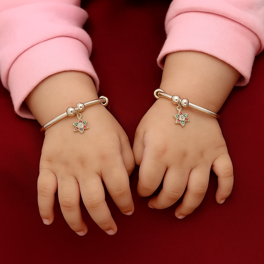 Silver Adjustable Twinkling Kada