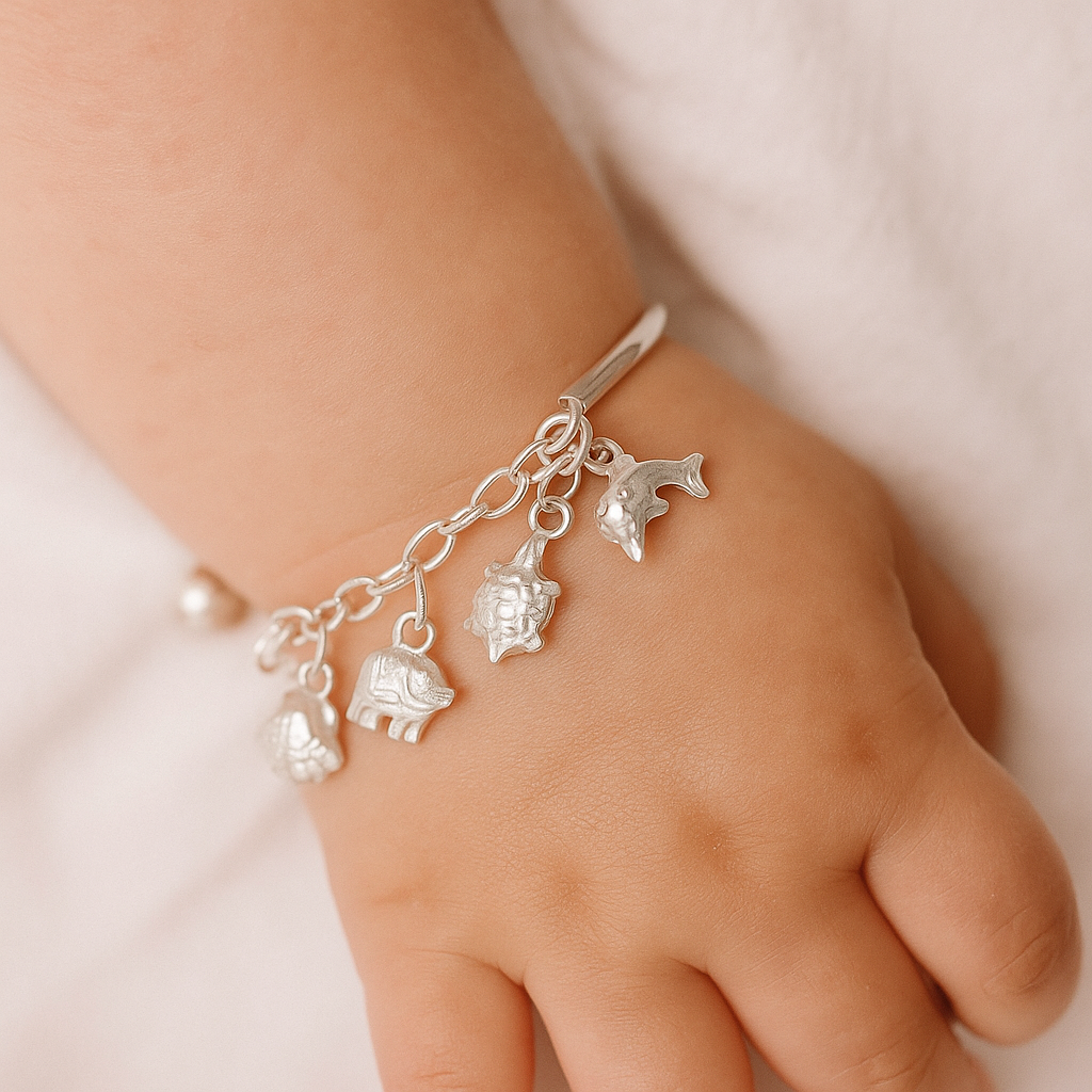 Silver Infant Charm Kadli Sets