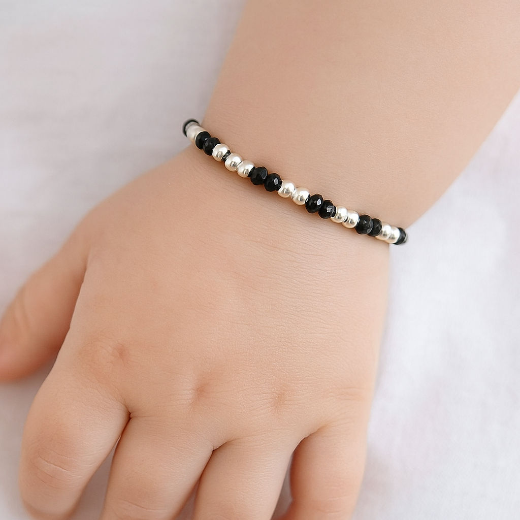 Pure Silver Delicate Beaded Bracelet