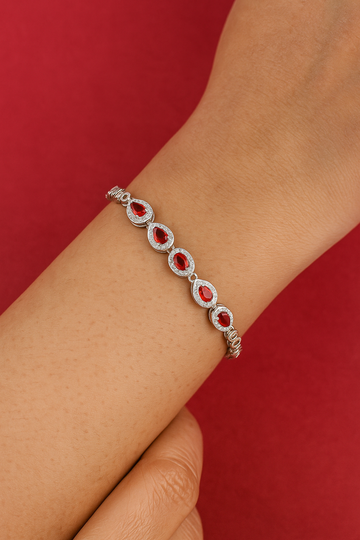Silver Glimmer Rose Bracelet