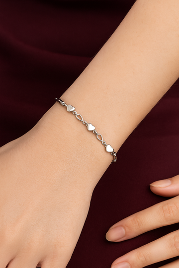 Silver Triple Heart Bracelet