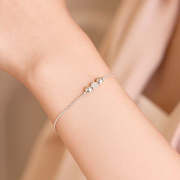 Silver Chain Beads Bracelet