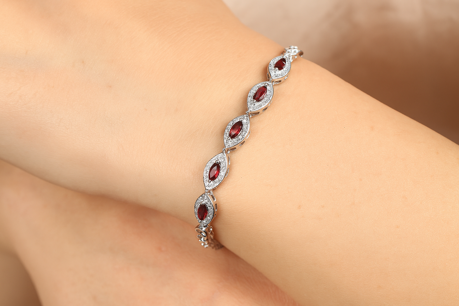 Silver Radiant Rose Bracelet