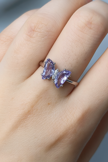 Lavender Butterfly Ring