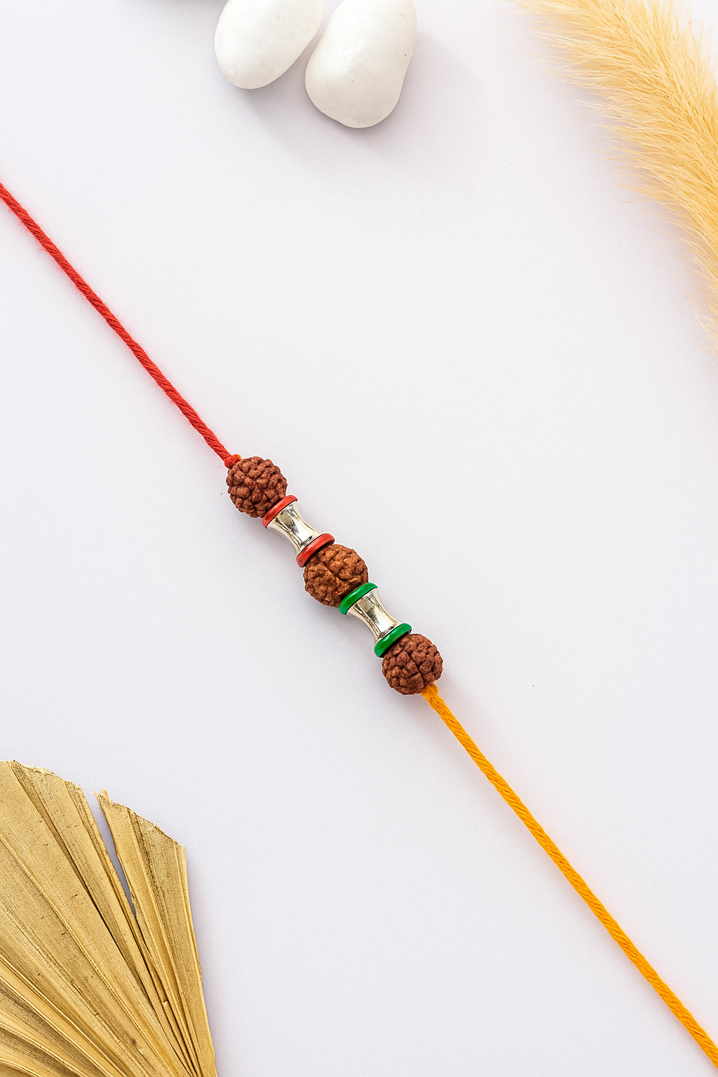 Silver Rudraksha Tricolor Rakhi