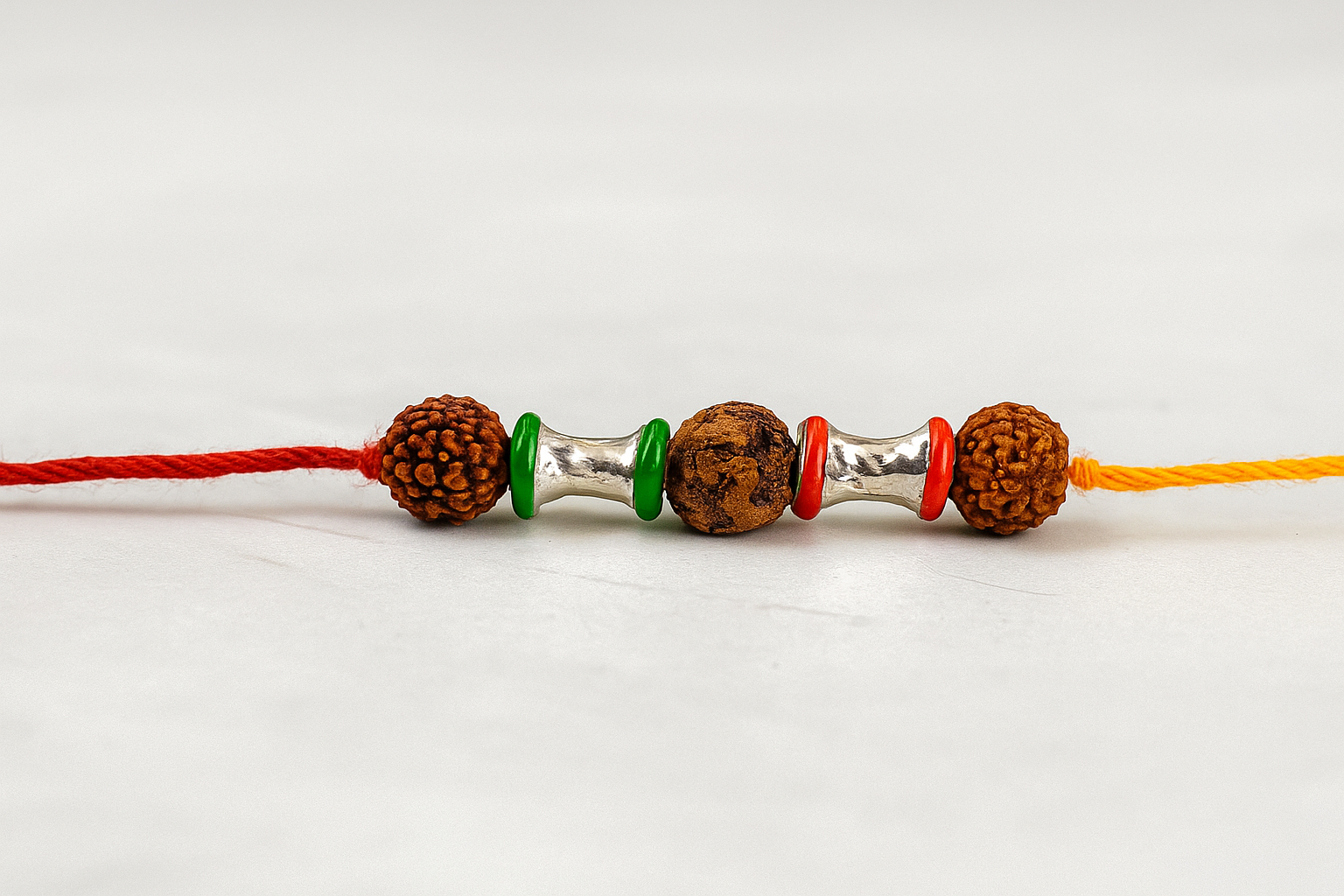Silver Rudraksha Tricolor Rakhi