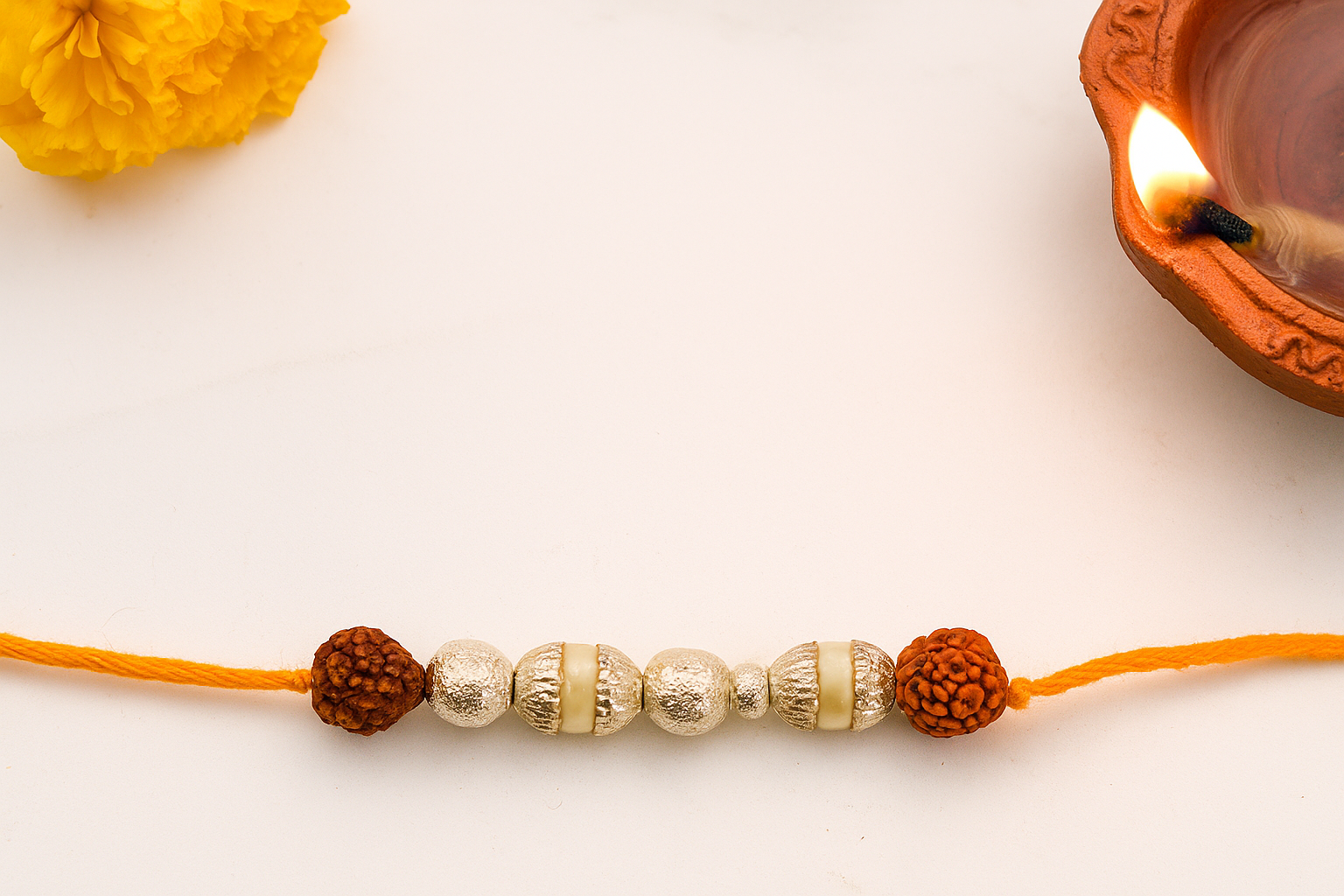 Silver Divine Rudraksha Heritage Rakhi