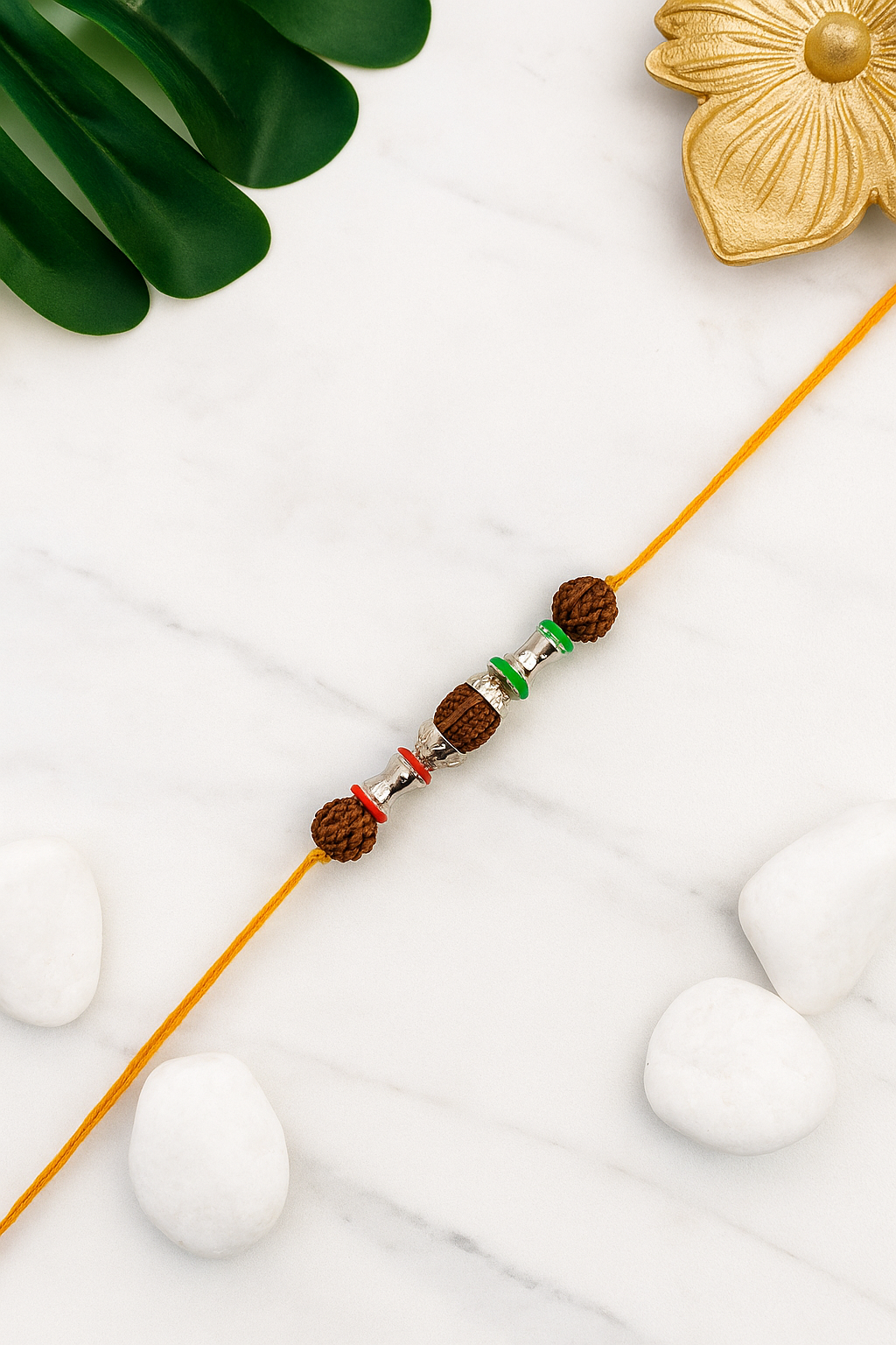 Silver Trishakti Rudraksha Rakhi