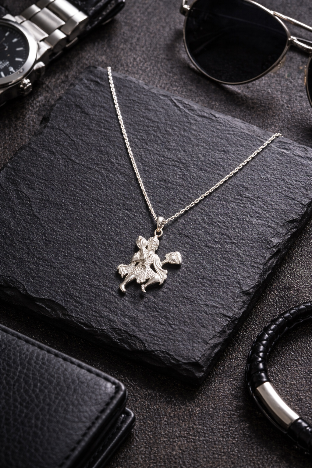 Panchmukhi Hanuman Silver Pendant