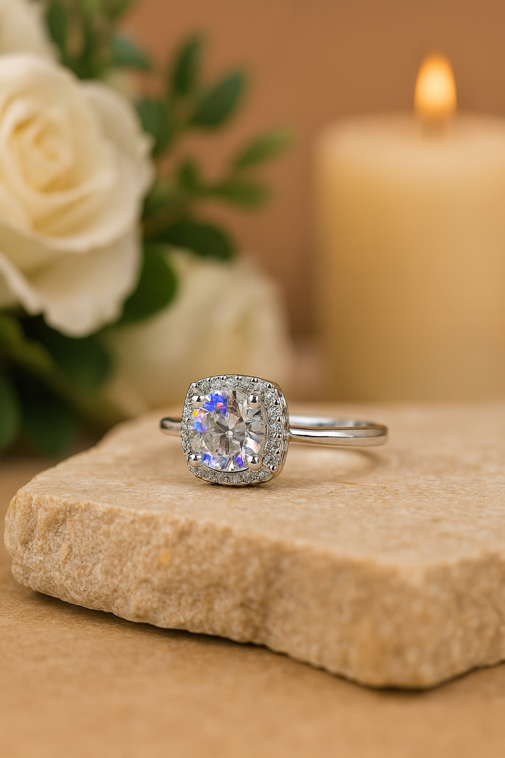 Classic Halo Sparkle Ring