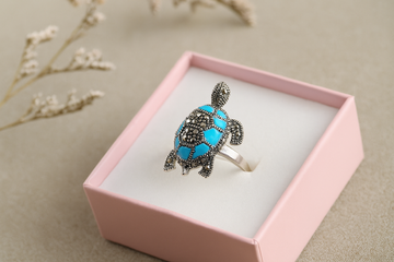 Turtle Design Silver Ring