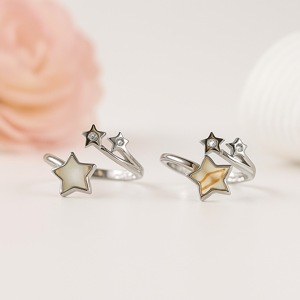 Celestial Star Silver Toe Rings