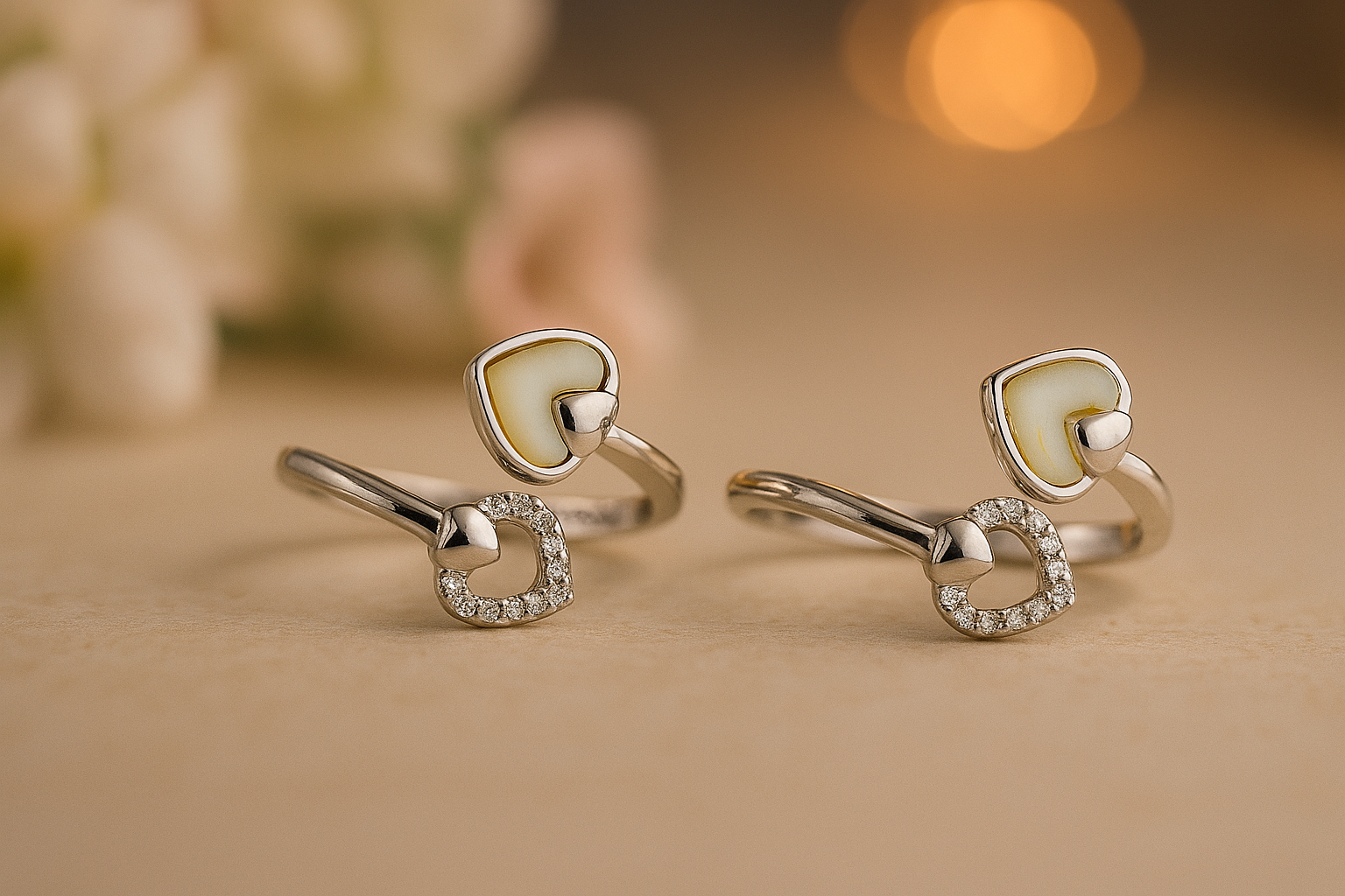 Double Heart Elegance Toe Ring