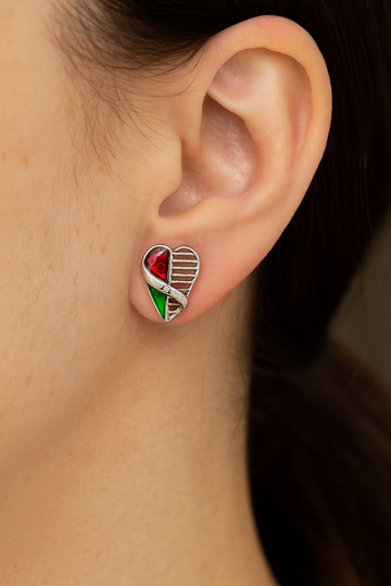 Silver Heart Studs