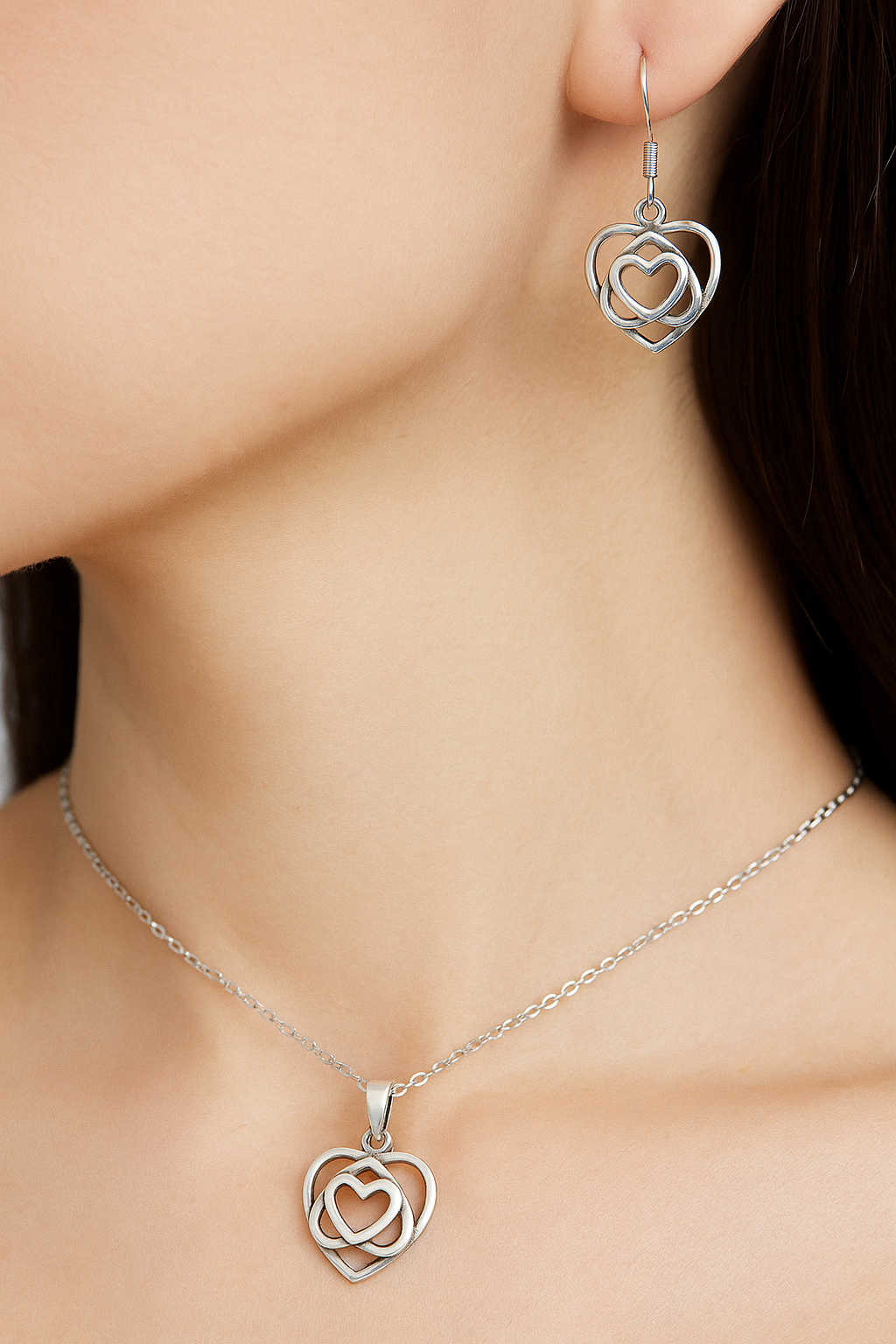 Silver Triple Love Chain Pendant