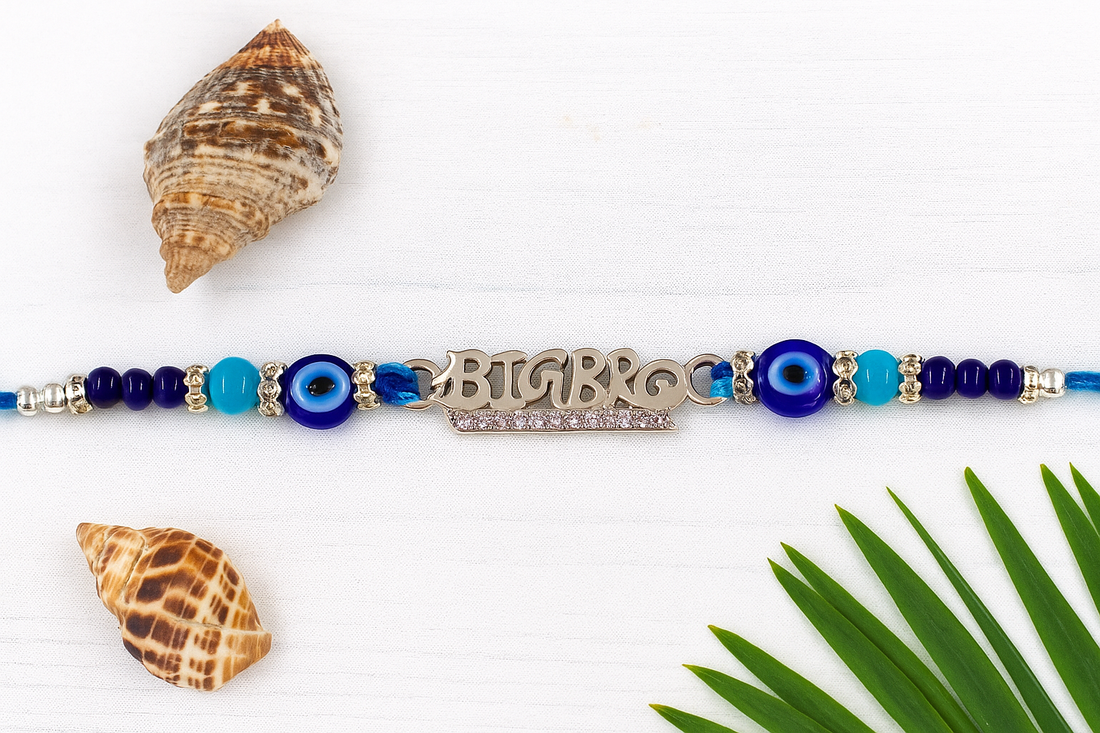 Silver Evil Eye "BIG BRO" Rakhi