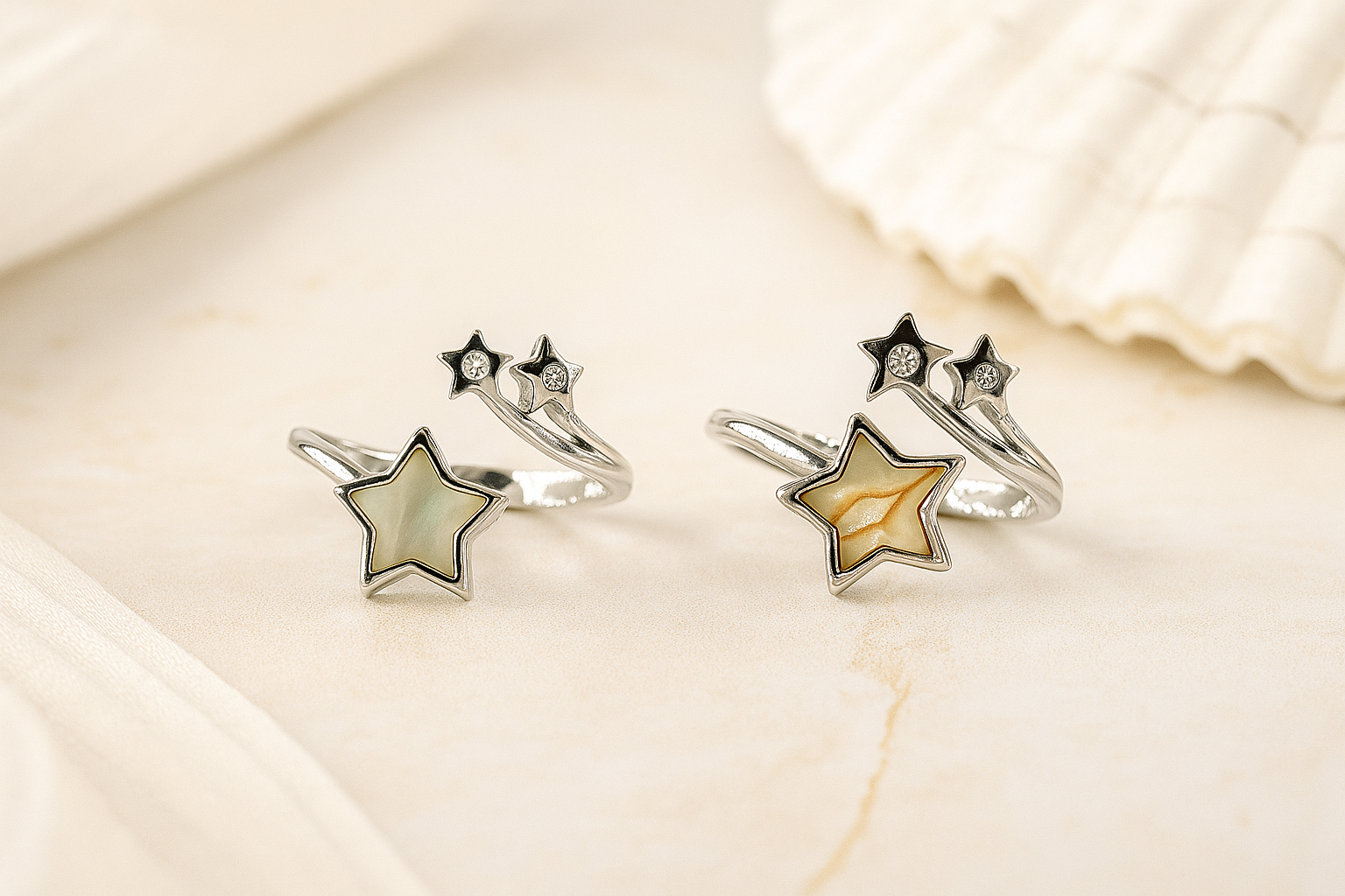 Celestial Star Silver Toe Rings