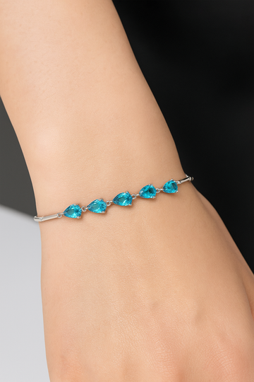 Silver Sky Blue Pretty Bracelet