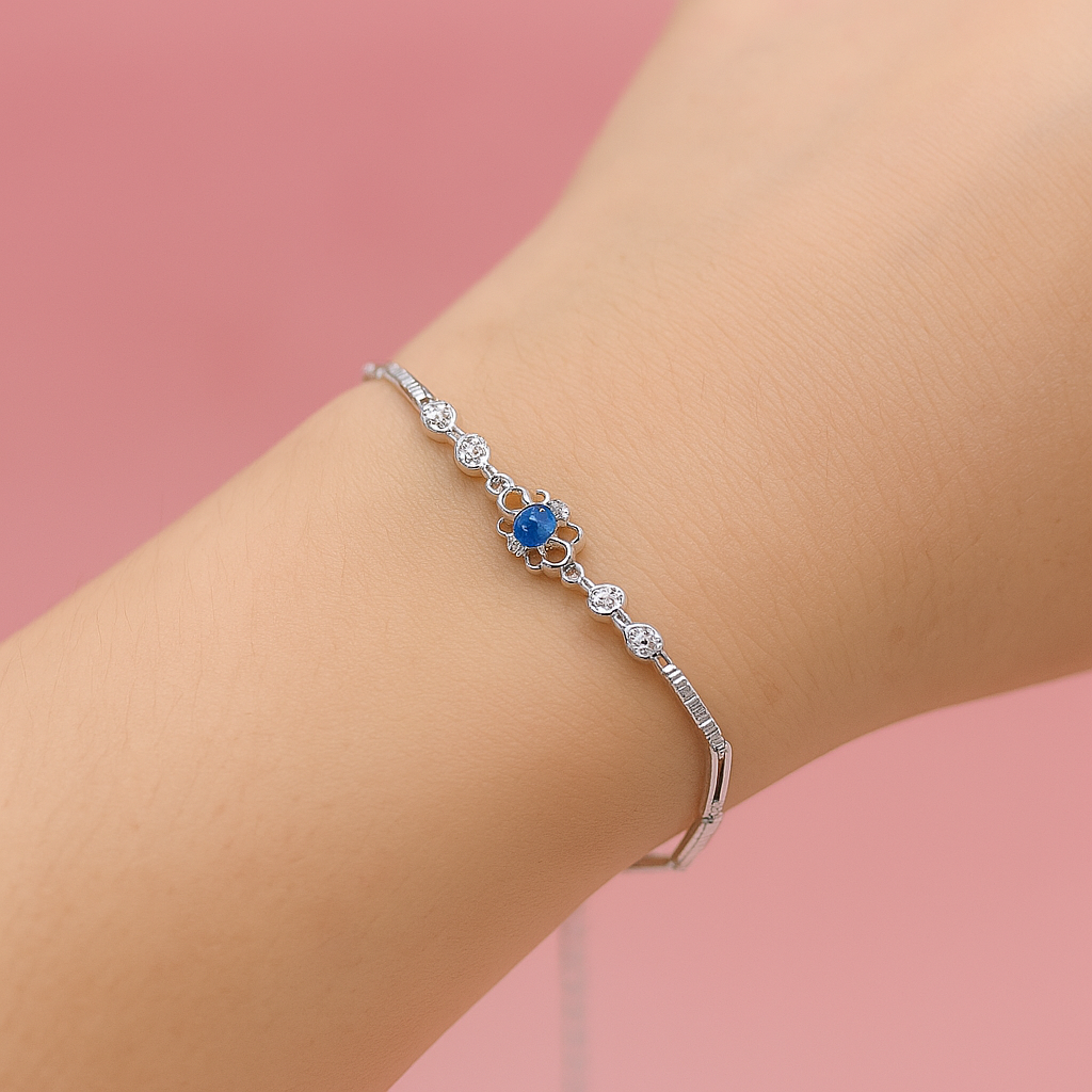 Silver Blue Blossom Bracelet