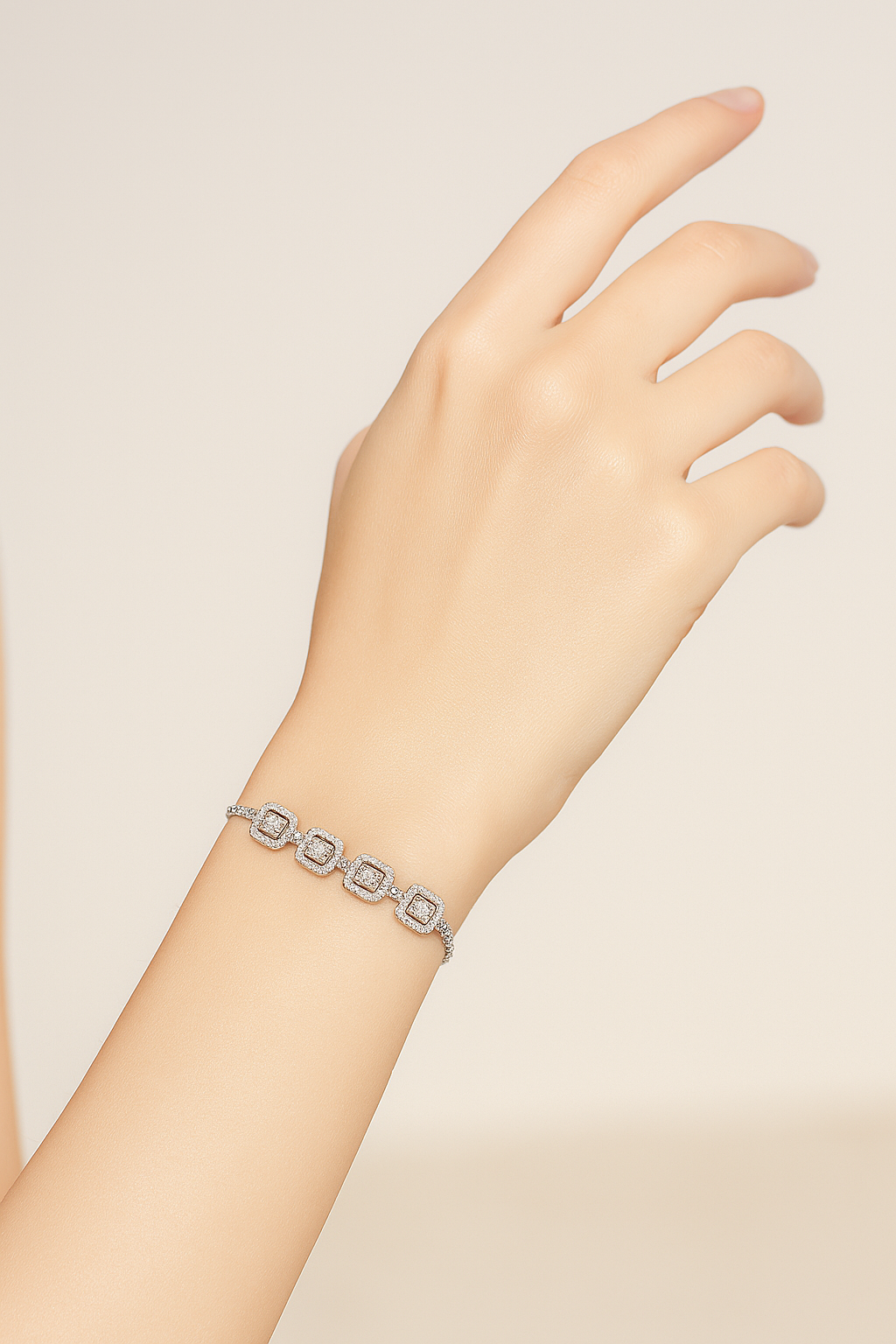 Silver Solitaire Bold Bracelet
